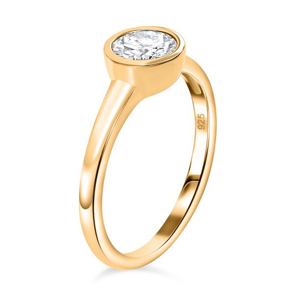 2er Set - Moissanit Ring und Anhänger, 925 Silber vergoldet (Größe 20.00) ca. 1.50 ct image number 5