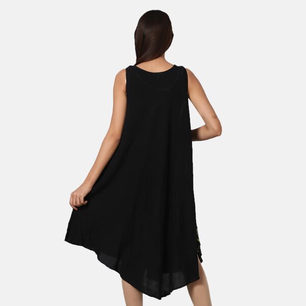 Luftiges Sommerkleid, 100% Viskose, One Size, Palmenmuster, Schwarz image number 2