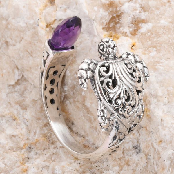 Royal Bali - Afrikanischer Amethyst Ring, 925 Silber (Gr&ouml;&szlig;e 16.00) ca. 3,00 ct image number 1