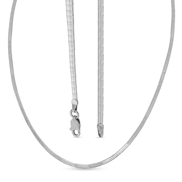 Italienische Fischgrät-Kette, ca. 50 cm, 925 Silber image number 4