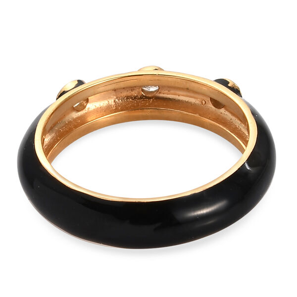 Diamant emailliert Ring 925 Silber vergoldet  ca. 0,10 ct image number 6