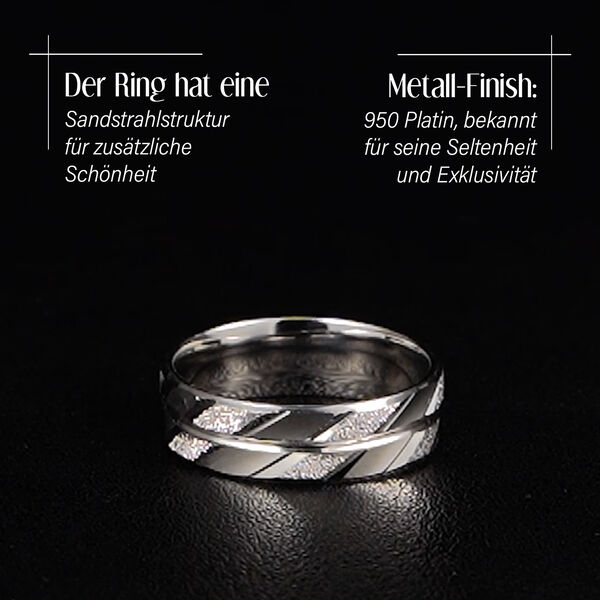 Stacking-Stil-Bandring in 950 Platin image number 3