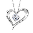 Lab Grown Diamant Anhänger mit Kette ca. 45cm + 2.5 cm Extender 925 Silber ca. 0,65 ct.