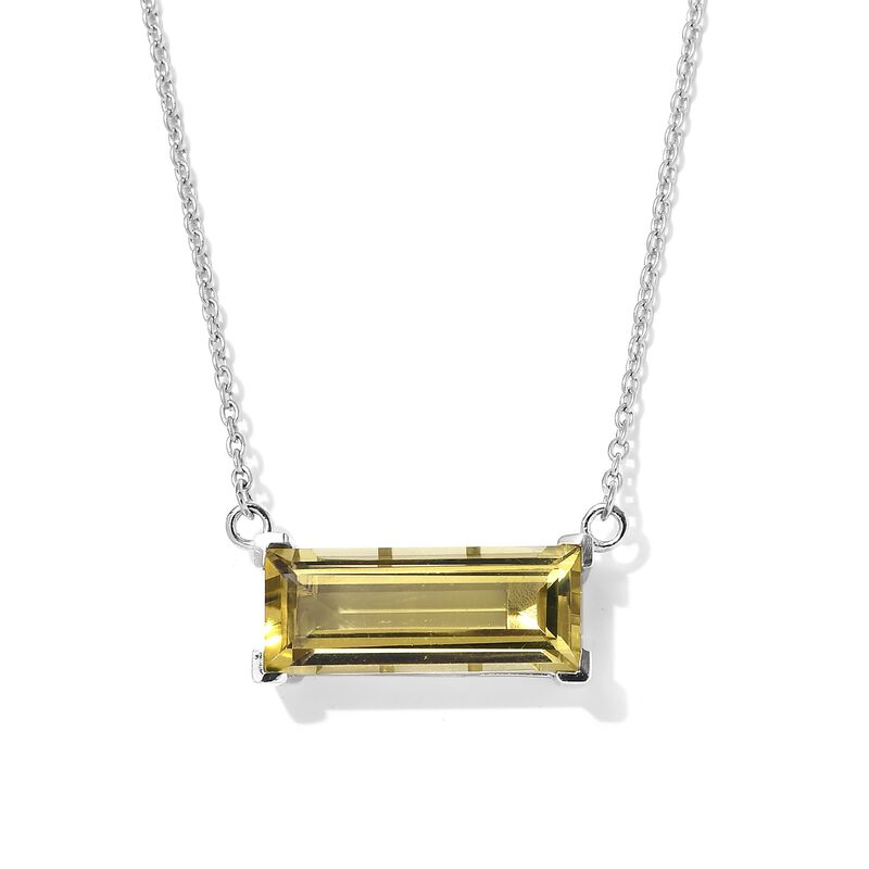 Ouro Verde Quarz Solitär-Halskette in Silber, 7,25 ct. image number 0