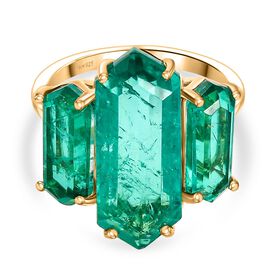 D’Joy Smaragd Triplett Quarz Ring - 11,11 ct.