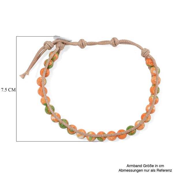 Flexibles orange-gr&uuml;nes Regenblumen-Yuhua-Quarzit Armband - 35 ct. image number 5