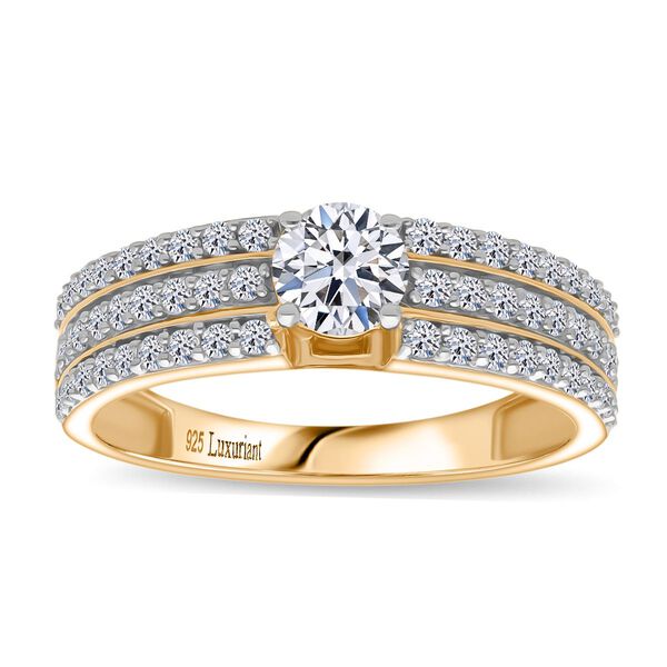 LUXURIANT DIAMANT - Lab Grown Diamant SI-GH Ring 925 Silber 750 Gelbgold Vermeil (Größe 19.00) ca. 1,00 ct image number 3