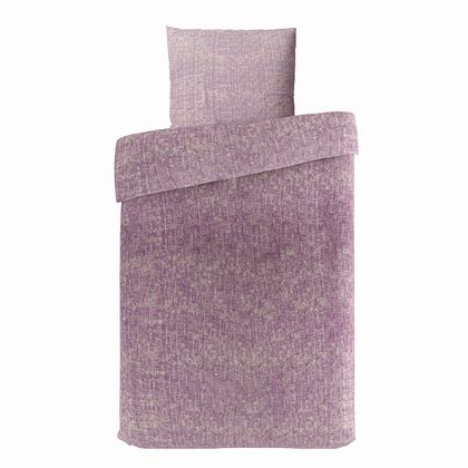 Meliertes Bettw&auml;sche-Set aus hypoallergener und atmungsaktiver Mikrofaser, Bettbezug 135x200 cm, Kopfkissen 80x80 cm, Lavendel