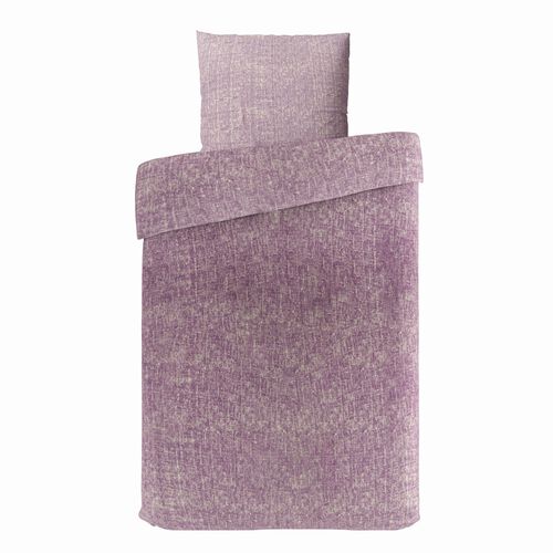 Meliertes Bettwäsche-Set aus hypoallergener und atmungsaktiver Mikrofaser, Bettbezug 135x200 cm, Kopfkissen 80x80 cm, Türkis