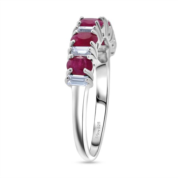 Burma-Rubin, Moissanit Ring, 925 Silber rhodiniert (Gr&ouml;&szlig;e 21.00) ca. 1.46 ct image number 4