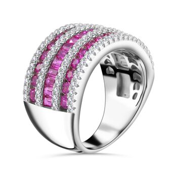 Rubin Zirkonia Ring, 925 Silber rhodiniert, (Gr&ouml;&szlig;e 16.00)