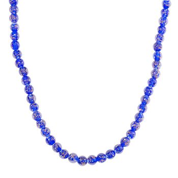 Blaue Halskette im Murano-Stil, 50+5cm