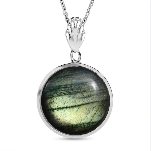 Labradorit-Anh&auml;nger mit 50 cm Kette - 30,62 ct. image number 0