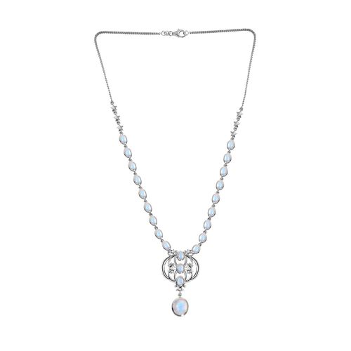 Premium Regenbogen Mondstein Halskette, 45 cm - 18,48 ct. image number 0