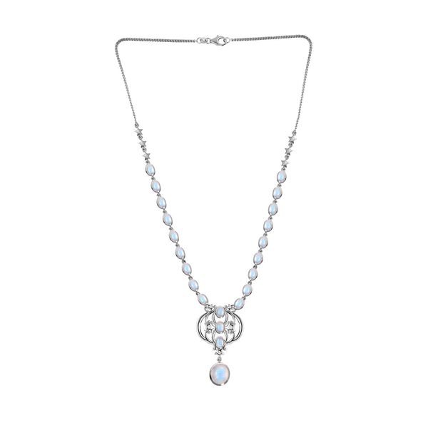 Premium Regenbogen Mondstein Halskette, 45 cm - 18,48 ct. image number 0