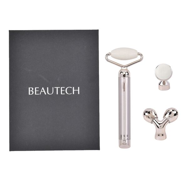 Serpentinenweiß Gesichtsroller-Massagegerät mit Doppelkopf 2 Kugeln zur Hautstraffung und -festigung image number 11