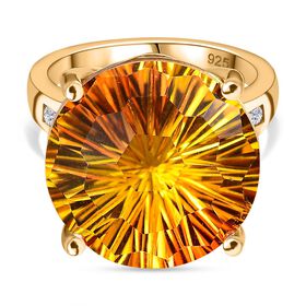 Sphaleros Quarz und Zirkon Ring - 14,44 ct.