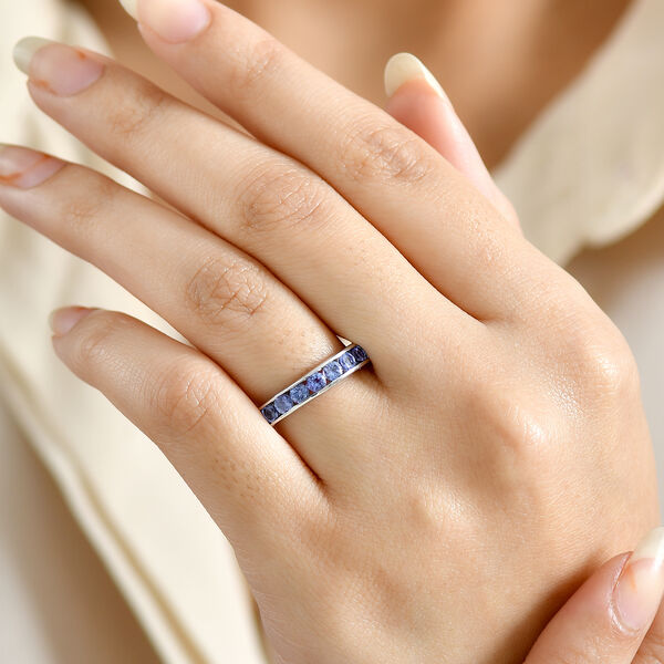 D'Joy AA Tansanit Ring, 925 Silber platiniert - 0,89 ct. image number 2