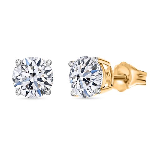 Lab Grown Diamant VS Ohrringe 925 Silber Gelbgold Vermeil ca. 1,50 ct. image number 0