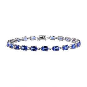 AAA Tansanit Armband in 585 Weißgold, 19cm - 9,45 ct.