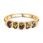 AA Natürlicher goldener Tansanit Ring 925 Silber 750 Gelb Vergoldet (Größe 19.00) ca. 0,80 ct