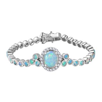 D'Joy AA Nat&uuml;rlicher, &auml;thiopischer Welo Opal Armband ca. 19 cm 925 Silber rhodiniert ca. 8.41 ct
