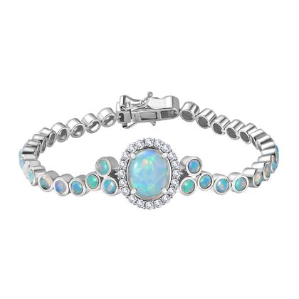 D'Joy AA Nat&uuml;rlicher, &auml;thiopischer Welo Opal Armband ca. 19 cm 925 Silber rhodiniert ca. 8.41 ct