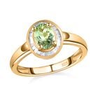 AA Merelani Mint-Granat und weißer Diamant-Ring, 925 Silber Gelbgold Vermeil (Größe 21.00) ca. 1.02 ct image number 3
