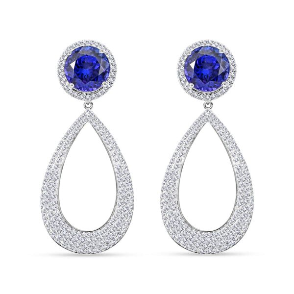 Chairman's Vault Collection - zertifiziert und gepr&uuml;ft RHAPSODY AAAA Tansanit und VS-EF Diamant Ohrringe in 950 Platin - 18,64 ct.