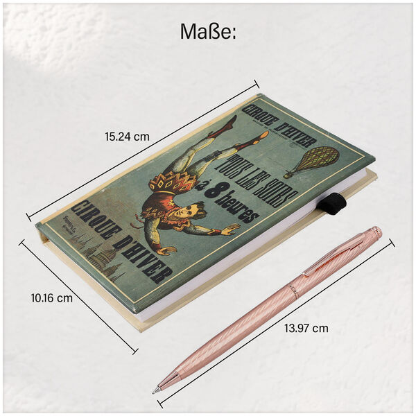 Notizbuch mit Kupfer Kugelschreiber, Zirkus Muster image number 16