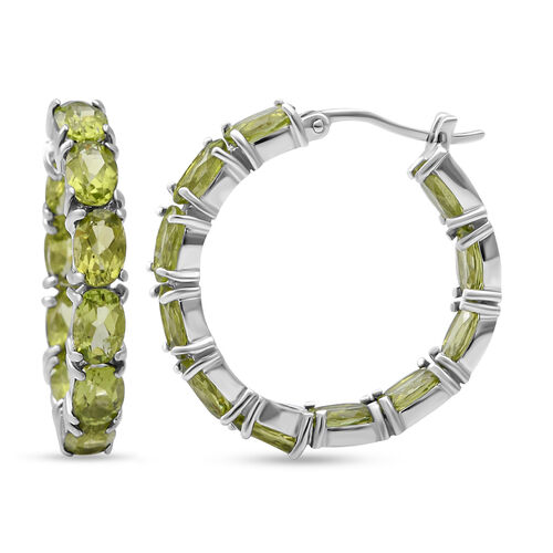 Peridot-Creolen in Silber, 12,32 ct. image number 0