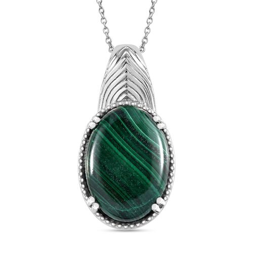Malachit Schmuckset Edelstahl ca. 30.00 ct image number 0