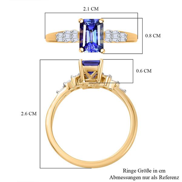 AAA Tansanit und Diamant Ring in 585 Gold - 1,22 ct. image number 5