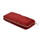 Luxus Kunstfell Brieftasche mit RFID-Schutz, 20x10x3 cm, Burgund image number 3