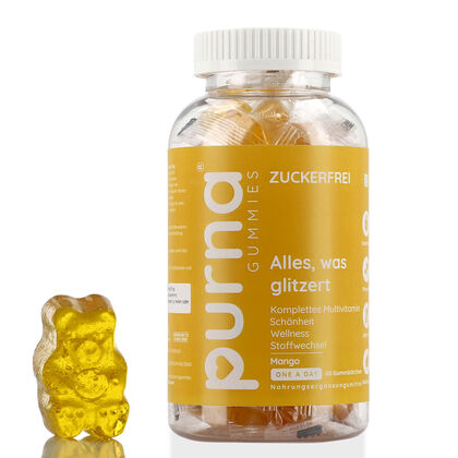 Purna : Komplette-Multivitamin-Gummibonbons mit Mangogeschmack 
(60 gummies)