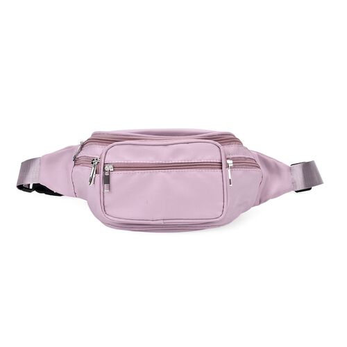 Nylon-Gürteltasche mit RFID-Schutz, 37x10x13,5cm, Mauve image number 0