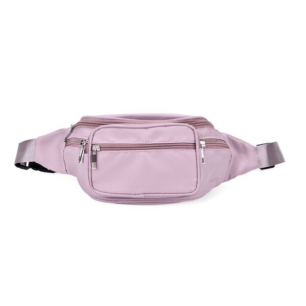 Nylon-G&uuml;rteltasche mit RFID-Schutz, 37x10x13,5cm, Mauve