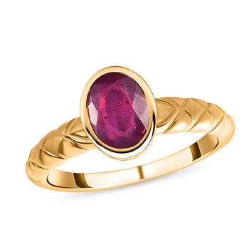 Afrikanischer Rubin Ring, 925 Silber vergoldet, ca. 1,85 ct