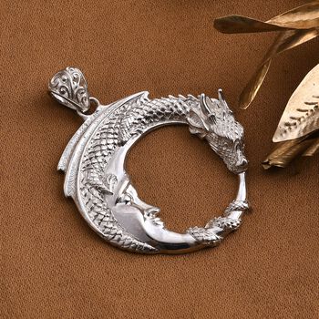 Royal Bali - 925 Silber Drachen mit Mond Anh&auml;nger 8,50g