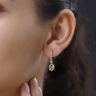 Natürliche, goldene Tansanit und weiße Zirkon-Ohrhänger - 1,50 ct. image number 2