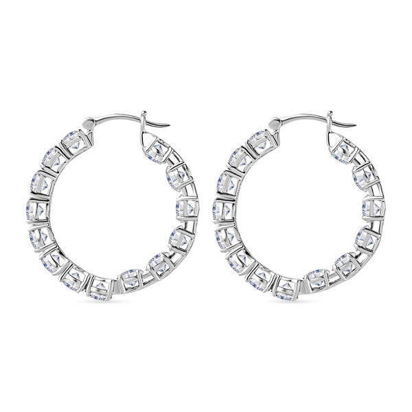 88 Facetten Moissanit Creolen, 925 Silber platiniert ca. 11.59 ct image number 4