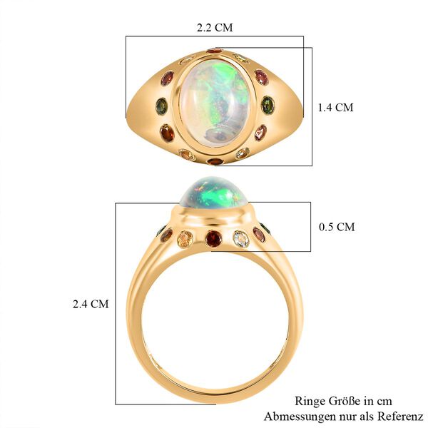 Natürlicher, äthiopischer Welo Opal und mehrfarbiger Turmalin-Ring - 2,18 ct. image number 7