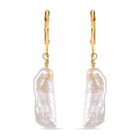 Weiße Keshi Perle Ohrringe Reiner Edelstahl Standard gelb vergoldet