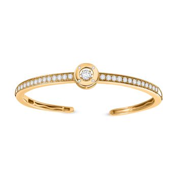 Moissanit Armreif, 925 Silber 750 Gelbgold Vermeil