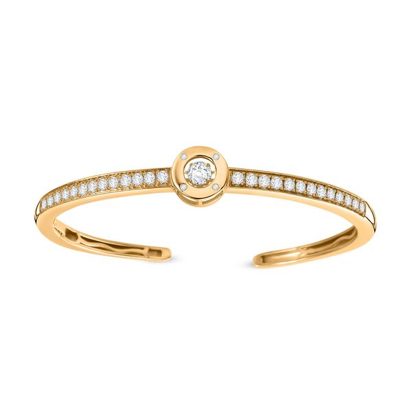 Moissanit Armreif, 925 Silber 750 Gelbgold Vermeil image number 4