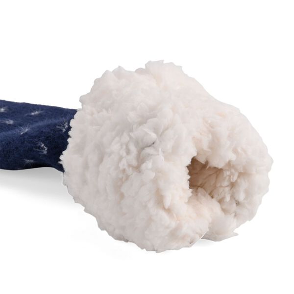 Kuschelige Sherpa Socken, Schneeflockenmuster, Marineblau image number 4