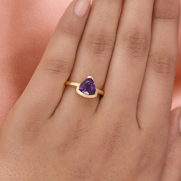 Afrikanischer Amethyst-Ring, 925 Silber vergoldet  ca. 1,77 ct image number 3