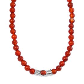 Rote Achat-Halskette, 45 cm - 330 ct.