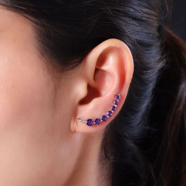 Afrikanischer Amethyst Climber Ohrringe in Silber 2,50 Ct image number 3