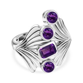 Afrikanischer Amethyst Ring Messing (Größe 17.00) ca. 1,27 ct